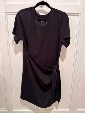 a new day Black Crewneck Short Sleeve Side Tie Dress